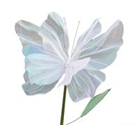 Farfalla artificiale in seta, 50 cm, grande fiore in plastica simulata per esterni, con effetto fosforescente, per matrimoni, fotografie, hotel, soggiorno, decorazione, bianco, viola, rosso, rosa