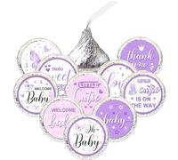 Farfalla Baby Shower Decorazioni Mini Baci Adesivi Farfalla Sticker Set Thank You Etichette Cioccolato 1 ° Compleanno Bomboniere 180 Pezzi, Farfalla Viola Decorazioni Baby Shower