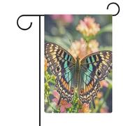 Farfalla Bandiera da Giardino Casa Prato Cartello di Benvenuto Banner Doppio Lato Piccole Bandiere Personalizzate per Piscina Cortile Esterno Decorazione Della Parete Casa 31 X 47 Pollici