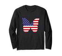 Farfalla Bandiera USA Maglia a Manica