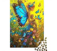Farfalla Blu Puzzle per Adulti Puzzle 1000 Pezzi Ragazza Onirica Gioco di Puzzle 1000 Pezzi Carta Relax Regalo Famiglia 38x26cm/1000pcs