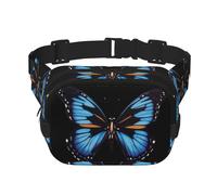 Farfalla blu stampato multifunzionale sacchetto di vita, unisex trendy messenger bag, viaggio sport storage bag