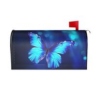 Farfalla blu su scuro 01 Coperture per cassette postali Avvolgimenti magnetici Copertura per cassette postali Giardino Decorazione per la casa