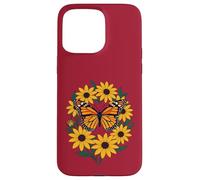 Farfalla Checkerspot E Fiori Margherita dagli Occhi Neri Custodia per iPhone 15 Pro Max