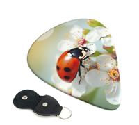 Farfalla coccinella fiore 6 plettri per chitarra con supporto, plettri personalizzati per chitarra, antiscivolo, portatili, ukulele, basso, 0,71 mm, per amanti della chitarra acustica, regali