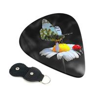 Farfalla coccinella fiore stampato plettri per chitarra 6 pz plettro chitarra acustica elettrica plettro per basso chitarra elettrica chitarra acustica ukulele sottile medio spessore set 0,71 mm