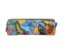 Farfalla colorata Astuccio per matite piccolo Astuccio per penna semplice Scatola per il trasporto per adulti Con cerniera liscia Durevole Leggero per la custodia dell'organizzatore dell'ufficio