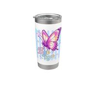 Farfalla colorata Bye Bye Whimsical Estetica Bicchiere termico in acciaio inox doppia parete