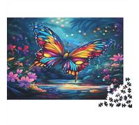 Farfalla Colorata Puzzle 1000 Pezzi Carta per Adulti Scena Notturna nella Foresta Gioco di Puzzle 1000 Pezzi Relax Migliora la concentrazione Decorazione Regalo 70x50cm/1000pcs