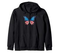Farfalla con bandiera americana Wings of Freedom 4 luglio Felpa con Cappuccio