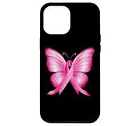 Farfalla con nastro rosa per la consapevolezza del cancro al seno Custodia per iPhone 12 Pro Max