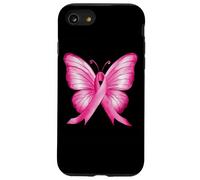 Farfalla con nastro rosa per la consapevolezza del cancro al seno Custodia per iPhone SE (2020) / 7/8