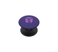 Farfalla con nastro viola per la consapevolezza del cancro al pancreas PopSockets PopGrip Adesivo