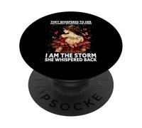 Farfalla con scritta "I Am The Storm She Whispered Back" PopSockets PopGrip Adesivo