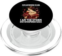 Farfalla con scritta "I Am The Storm She Whispered Back" PopSockets PopGrip per MagSafe