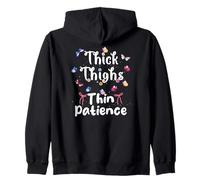 Farfalla Cosce Pazienza Gen Zer Big Sis Moglie Art ON Back Felpa con Cappuccio