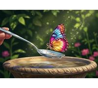 Farfalla Cucchiaio Puzzle 1000 Pezzi per Adulti e Ragazzi, Puzzles Classico, Puzzle Adulti 1000 pezzi Fontana, Decorazione Casa, Idea Regalo Creativa e Divertente, Intrattenimento Antistress 75x50cm