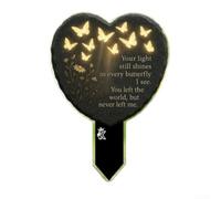 Farfalla Cuore Giardino Paletto Memoriale Acrilico Grave Marker Resistente alle intemperie con Poesia Incisa per Yard Remembrance 20 cm