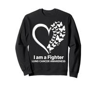 Farfalla Cuore I Am A Fighter Polmonare Cancer Awareness Felpa