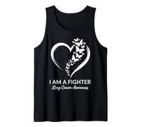 Farfalla Cuore I Am A Fighter Polmone Cancro Awareness Donne Canotta