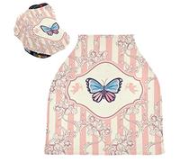 Farfalla D'Arte Rosa Passeggino Tettoia Copri Seggiolino Copertura Infermieristica Auto per Bambini per L'Allattamento Al Seno Morbido Traspirante Elastica Tettuccio