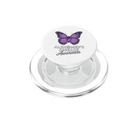 Farfalla del nastro viola per la consapevolezza della malattia di Alzheimer PopSockets PopGrip per MagSafe