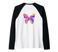 Farfalla design unico collage bug art giardino farfalle Maglia con Maniche Raglan