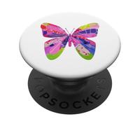 Farfalla design unico collage bug art giardino farfalle PopSockets PopGrip Adesivo