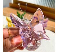 Farfalla di cristallo, piccolo animale, accessori per la casa, piccoli ornamenti da scrivania, set combinato di farfalla di cristallo bianco + prisma cattura luna e sole (adatto per amici, sorelle, fi