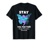 Farfalla di sensibilizzazione sulla prevenzione del suicidio Stay You Matter Maglietta