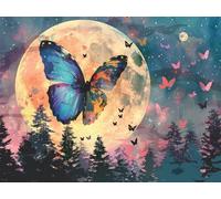 Farfalla Diamond Painting Adulti, DIY Luna Diamond Painting Kit Completo 5D Kit Pittura Diamante Adatto, diamantini crystal art per Adulti Principianti Decorazione Della Parete Casa 100x130cm W0J-667