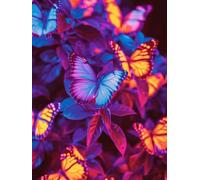 Farfalla Dipingere con i Numeri 60x80 cm per Principianti e Adulti, Dipingere con i Numeri Adulti Parlare, DIY Pittura a Olio Kit Paint by Numbers Kit Completo con Vernici, Decora la Casa O-5846