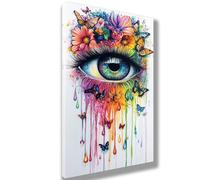 Farfalla Dipingere con i Numeri Adulti 50 x 100 cm Tela, Dipingere con i Numeri Occhio Motivo Design, Hobby Creativi Adulti Kit di Pittura Acrilica Fai-da-Te, Home Room Decor, Regalo Creativo, 913-W