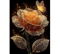 Farfalla Dipingere Con I Numeri Adulti, Fai Da Te Dipingere Con I Numeri per Decor Casa, Flower Paint by Numbers Kit Con Pennelli e Vernice Acrilica, Hobby Creativi Adulti, Regalo, 40x50cm R-8664