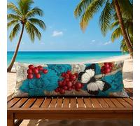 Farfalla Federe Cuscino Letto 50x150cm, Cuscini per Divano Set da 1, Copricuscino Letto Impermeabile, Copricuscini Divano Stampa Fronte Retro per Bedding, Decorazioni Casa, Motivo Nero PjY137 A-T