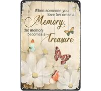 Farfalla Fiore Quando qualcuno che ami diventa un ricordo Targa vintage in metallo e alluminio Targa per porta Targa per esterno Casa Grotta Garage Bar Country Poster Club Targa da parete Decorazione