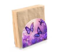 Farfalla Fiori Fata Ortensie Iris Portagiovaglioli Acrilico Acrilico per Bagno, Ristorante Libero Portatovaglioli di Carta Decorazione per la