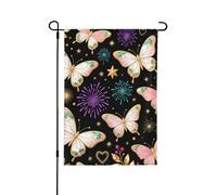 Farfalla Firework Pattern Double Sided Garden Flag 71x101 Pollici Yard Flag Resistente allo sbiadimento Bandiere Outdoor Yard Decoration