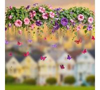 Farfalla Floreale Statico Cling Wall Art per Finestre Vetro Superfici Lisce