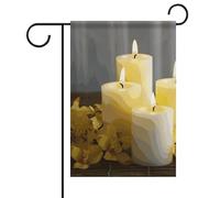 Farfalla gialla con candele bianche, bandiera estiva da giardino su entrambi i lati, 30,5 x 45,7 cm, bandiere da giardino primaverili per il sole, decorazione stagionale per esterni