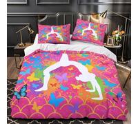 Farfalla gialla copripiumino Biancheria da letto ultra stampa di 3D con cerniera con federe per cuscini Design floreale artistico Set Di Copripiumino for ragazzi e adolescenti King（220x240cm）