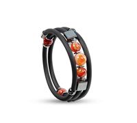 Farfalla gioielli® - Braccialetto in Pietra Naturale su Filo di Memoria per Segni Zodiaca, Elegante, Regolabile, Fatto a Mano, Ideale come Regalo di Compleanno, Natale (Corniola)