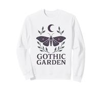 Farfalla Gotica mistica con Rose e Luna Crescente Felpa