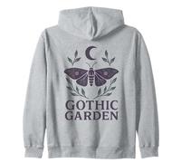 Farfalla Gotica mistica con Rose e Luna Crescente Felpa con Cappuccio