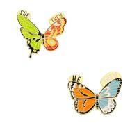 Farfalla Grammatica Reverspins - Pronomi distintivi smaltati per abbigliamento, normale, Metallo non prezioso