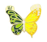 Farfalla Grammatica Reverspins - Pronomi distintivi smaltati per abbigliamento, normale, Metallo non prezioso