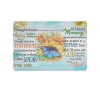 Farfalla I Ho pensato a te Ti ho nel mio cuore Retro Targa in metallo Poster in metallo Targa vintage Targa per caffè Bar Home Decor per esterni Cucina Pittura in ferro Cafe Club Man Cave Targa da par