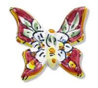 Farfalla in Ceramica Caltagirone, h 6 x L 6 cm ca. (1Unità) in vari colori