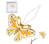 Farfalla in lega di zinco - Farfalla retrò per macchine da cucire e cucire a mano, ricamo con scatola, ausilio per il filo, occhio argento, 1 set