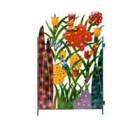 Farfalla in metallo vibrante fiore arte da parete per decorazione giardino inter